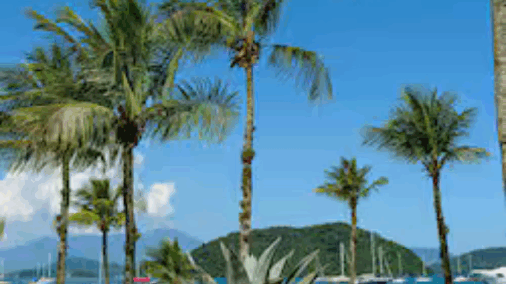 Vista aérea do Hotel Fasano Angra dos Reis, mostrando piscinas, vegetação da Mata Atlântica e o mar azul da Costa Verde ao fundo.