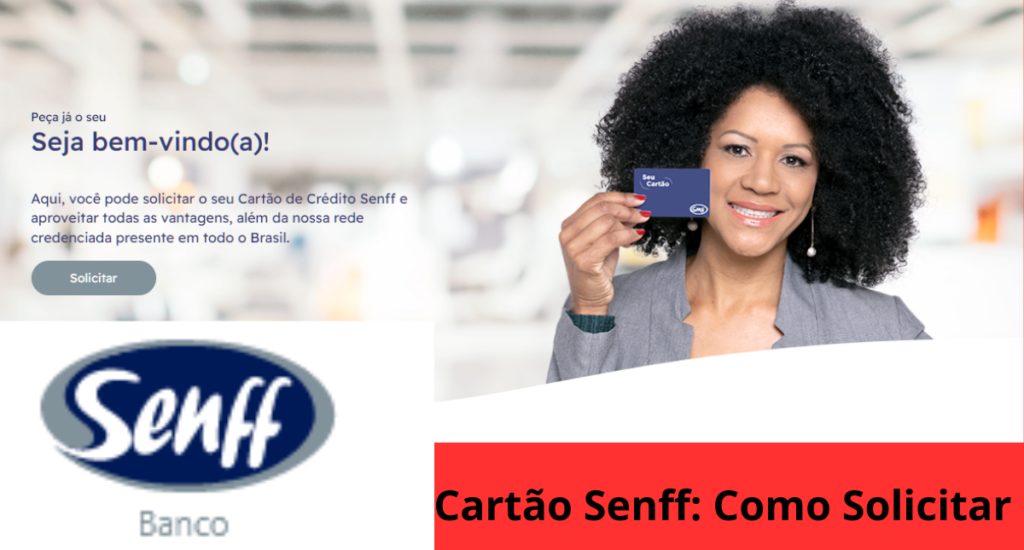 Pessoa segurando um Cartão Senff enquanto acessa o aplicativo no celular para consultar limite e vantagens exclusivas.