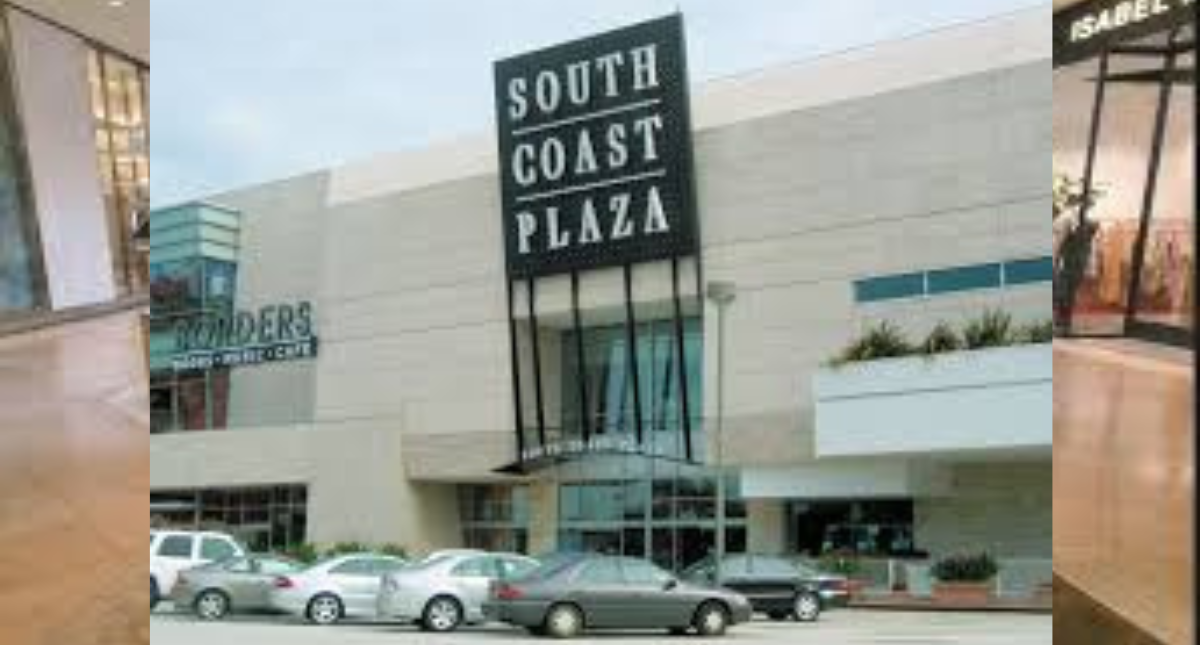 "Interior view of South Coast Plaza featuring luxury boutiques, elegant architecture, and visitors enjoying a premium shopping experience."