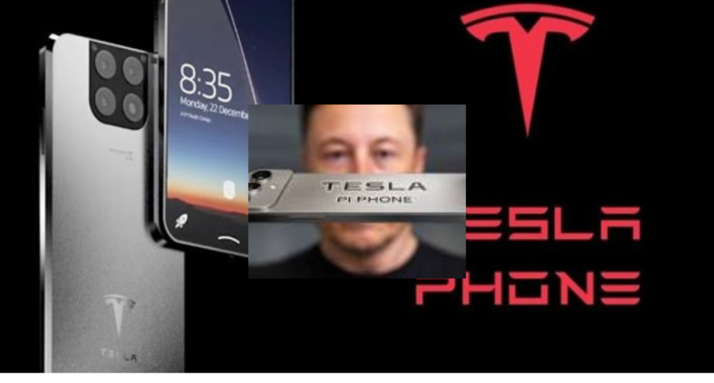 “Tesla Pi Phone concept featuring satellite-powered connectivity through the Starlink network, highlighting futuristic design and next-generation smartphone technology.”