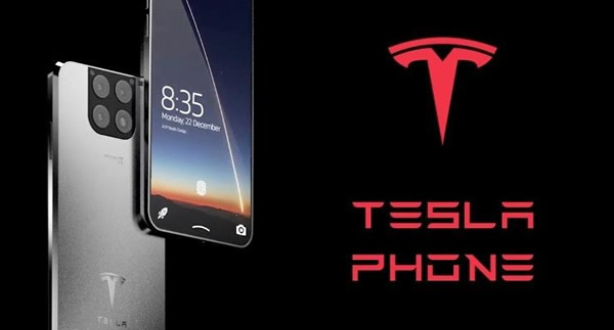 “Tesla Pi Phone concept featuring satellite-powered connectivity through the Starlink network, highlighting futuristic design and next-generation smartphone technology.”